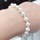 Drops of water form freshwater pearl bracelets, retractable elastic rope pearl bracelets, easy to wear and practical gifts, 3-4mm+7-8mm white pearls
