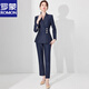 ROMON high-end navy blue business suit for women spring new fashion suit jacket business temperament formal wear navy suit + trousers S