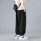 Dingfengbaoluo overalls men's autumn loose casual trousers with leg binding large size boys sports YK537 black XL