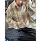 
Shelley Jones American retro trendy plaid long-sleeved velvet thickened shirt men's autumn and winter new lapel versatile shirt jacket CJ9734 orange XL [recommended 125-145Jin [Jin equals 0.5 kg]]