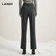 LANDI Gray Dark Gray Women's Suit Pants Formal Slim Straight Pants Autumn and Winter New Product Second Batch L