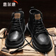 Yierkang Martin Boots Men British Style Invierno 2025 Nuevas botas de alta techo Trabajo de zapatos de algodón de algodón