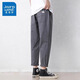 Jeanswest pantalon décontracté du printemps et d'été masculin Nouveau pantalon de neuf points à neuf points lâches pantalon à patte droite de coton mince en coton.