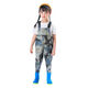 Lower body of waders for boys, large children's play clothes, waterproof waders, rain pants, one-piece rain boots, kindergarten children, beach fishing suits for men and women, children's pink overalls with pockets, size 21/27 (shoe inner length 14.5cm)