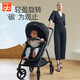 Good kids (GB) stroller carbon fiber light folding newborn high landscape baby trolley 0-3 years old for GB826/A1000 [Sitting + sleeping basket split] GB826 Black Swan
