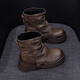 Jin Riman Martin Boots Frauen Kurzstiefel Frauen Frühling und Herbst Retro Western Cowboy Boots Frauen Lange Bootsgürtel Schnalle Hülle Ritterstiefel M2656 Brown 37