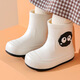 Lindas botas de lluvia para mujeres adultos japoneses que usan botas de lluvia de moda al aire libre días lluviosos con zapatos de goma suave antideslizantes 007 bola de carbón blanca sin algodón 38-39 (adecuado para usar tamaños 37-38)