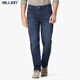 Billion Stretch Jeans Slim Slim Spring Rectivo Spring y Autumn Four Seasons Four Seasons Fácil de usar pantalones casuales de alta gama 683 Blue oscuro 81 Longitud interna 29 (2.29 pies)