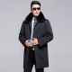 Ancient Mowang Sheep men's coat, middle-aged and elderly tan sheepskin fur all-in-one mid-length nikon fox fur collar sheepskin warm coat winter blue black 175/88A