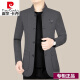Pier Cardin Veste à col de haut haut d'âge moyen et jeune pour le costume Zhongshan masculin veste en laine mince en laine pour le printemps et l'automne masculin Nouveau café gris f508 180 / xl (135-150jin [Jin est égal à 0,5 kg]))