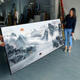 Apokalypse-Büro im chinesischen Stil Hängende Gemälde Chinesische Stil Landschaft Landschaft Kalligraphie und Malerei Hintergrund Wanddekoration Bildern Bilder Wandflüsse und verdienen Geld [mit Rückschlägen gesichert] CT-3887 [matte Öl-Leinwand] + schwarz dicke Aluminiumrahmen (5E