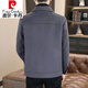 Pier Cardin high-end men's wool jacket woolen jacket woolen short coat in autumn and winter thickened lapel casual winter clothing trend F8287 gray XL (120-135Jin[Jin equals 0.5 kg])