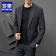 Luo Meng Autumn and Winter Casual Suit Jacket Men's Korean Slim Small Suit Jacket Trendy High-End Handsome Formal Top Black Single-piece Suit XL