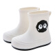 Lindas botas de lluvia para mujeres adultos japoneses que usan botas de lluvia de moda al aire libre días lluviosos con zapatos de goma suave antideslizantes 007 bola de carbón blanca sin algodón 38-39 (adecuado para usar tamaños 37-38)