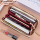 Pier Cardin Women's Clutch Bag Genuine Leather Wallet Women's Long Zipper Clutch New Fashionable Cowhide Women's Bag [Rose Gold] Gift Box Packaging