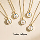 Amber Lollipop Zhang Jie's same style mother-of-pearl necklace for women light luxury letter clavicle chain anniversary birthday gift for girlfriend and wife golden brand-A