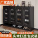 Qu Bainian solid wood shoe cabinet door entrance wall storage cabinet entrance cabinet storage cabinet small apartment simple storage cabinet solid wood 160cm shoe cabinet elegant black