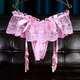 GuiRuo men's sexy underwear thong men's underwear suspenders one piece regular without condom pink