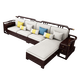 No. 1 Haoting solid wood sofa living room 2025 new style new Chinese furniture small apartment single double triple combination storage 9906# five + expensive + drawer coffee table + TV cabinet + single person storage style cotton and linen cushions