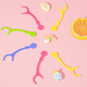 Little Deer Mom Children's Independent Packaging Floss Sticks 100 Plugs/Battery Children's Cleaning and Side Care Ultrafine Floss Sticks