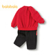Balabala children's clothing baby set baby clothes 2025 sports two-piece set children's cute plus velvet trend 209125104202
