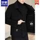 Romon Wool Wool Wool Chaqueta corta de doble lado para hombres Nick 2025 Autumn and Winter New Men's Engros Down Tweed Chaqueta N2308/Black M Adecuado para 90-105Jin [Jin equivale a 0.5 kg]