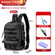 Baichao's new backpack lure bag, shoulder bag, crossbody special lure rod bag, multi-functional fishing storage fishing gear bag, gray camouflage backpack style 026, main bag + lure box + lure pliers