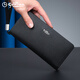Goldlion [New Product] Wallet Men's Long Leather Handbag Zipper Fashion Men's 2024 New Men's Mobile Bag Dual Use [Black]