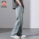 
Big Mouth Monkey (paul frank) American fashion brand jeans men's autumn loose new straight-down wide-leg pants trendy high street casual long pants 9901 nostalgic blue [official authentic] L [recommended 120-140Jin [Jin equals 0.5 kg]]