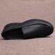 Men's Autumn Business Casual Leather Shoes Large Size Small Size Genuine Leather Men's Shoes Breathable Soft Leather Soft Sole Slip-On Dad Shoes Black Sleeve 40 (250mm)