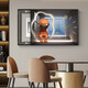 HanXUAN (HANXUAN) light luxury meter box decoration painting with clock distribution box cover without holes modern simple hanging painting astronaut watch K11968 50*40cm (cover 40*30) left push and pull black frame