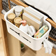 Bedside basket hanging basket student dormitory bedside rack laying on the bedside rack on the bed mobile phone storage tool crib diaper hanging bag Crescent white upgrade two 0-layer installation