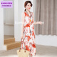 Kamusen Summer Cotton Silk Robe d'âge moyen de la mode en coton artificiel