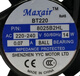 Maxair BT220 8025/9225/12025/15050/12038/B2HL Kühllüfter 8025S2H