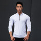 Lutie Dog Fitness Clothing Quick-drying Clothes Men's Autumn and Winter Long-Sleeved Stretch Breathable Sweat-Absorbent Sports and Casual T-Shirts Stand Collar Bottoming Fitness Clothes White XL/175-180