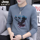 Jeep Spirit Redonde Round Neck para hombres Camiseta de manga larga para hombres Camiseta de ropa interior de ropa de ropa de ropa de ropa de ropa de estilo y otoño adolescentes en línea T Men G-SKY9276 White M [Sugerencias 95-115]