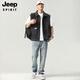 JEEP SPIRIT2025秋季新款复古工装牛仔马甲男春秋季黑色无袖背心男装坎肩外套 9215蓝色 3XL