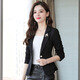 Woodpecker with skirt short small suit for women 2025 spring and autumn new slim waist professional suit small man jacket formal black L recommended 110-120 Jin Jin equals 0.5 kg