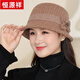 Hengyuanxiang Herbst- und Winterhut Frauenwolle Top Hut plus Samt warme Beckenhut mittleren Alters mittleren Alters und ältere Mutter Herbst- und Winterfischerhut Oma Burger Red One Size