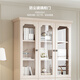 Quanyou Home Retro Pastoral Style Three Door Bookcase Guest Dining Room Study Storage Storage Cabinet Display Cabinet Floor Cabinet