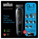 Braun MGK5280 rechargeable all-in-one wet and dry men's hair clipper razor 9-in-1 beard ear nose trimmer automatic induction technology hair styling and shaving all-in-one set waterproof comfortable clean shave
