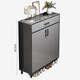YOUAN shoe cabinet home door new style entrance cabinet entrance large capacity storage rack shoe rack [two doors and one draw] sky gray + light gray 60cm