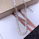 Fei Shengji pt950 platinum Cuban necklace platinum necklace men and women couples 999 necklace sweater chain men and women 4 mm wide 50 cm long