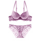 VRSZEE high-end brand underwear women's lace push-up bra set sexy temptation top push-up bikini bra purple 75B