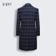 HANY Coat Men's Plaid Slim Medium Long Wool Coat Woolen Coat Trendy Spring Windbreaker Honor Plaid [A Slim Version] 50