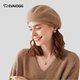 EVAIOGG Australian cashmere beret women's fashionable and versatile retro temperament warm knitted hat autumn and winter new soft waxy hat green velvet color