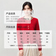 Shandubila New Year Red Round Neck Cardigan Sweater Women's Winter Elegant Long Sleeve Stretch Thick Warm Sweater Age Reduction Top