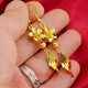 Gu Longjue 999 golden lotus earrings for women 24Ik gold earrings earrings mother style earrings solid fashion gift flower leaf earrings