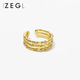 ZEGL real willow gold unicorn ring, high-end anniversary gift, model A, US size 6, inner circumference about 52mm, size 6