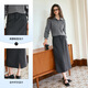 Olrain Fashion Commuting Skirt Autumn Women's Mid-Length High Waist Slim Pencil Skirt Gray M